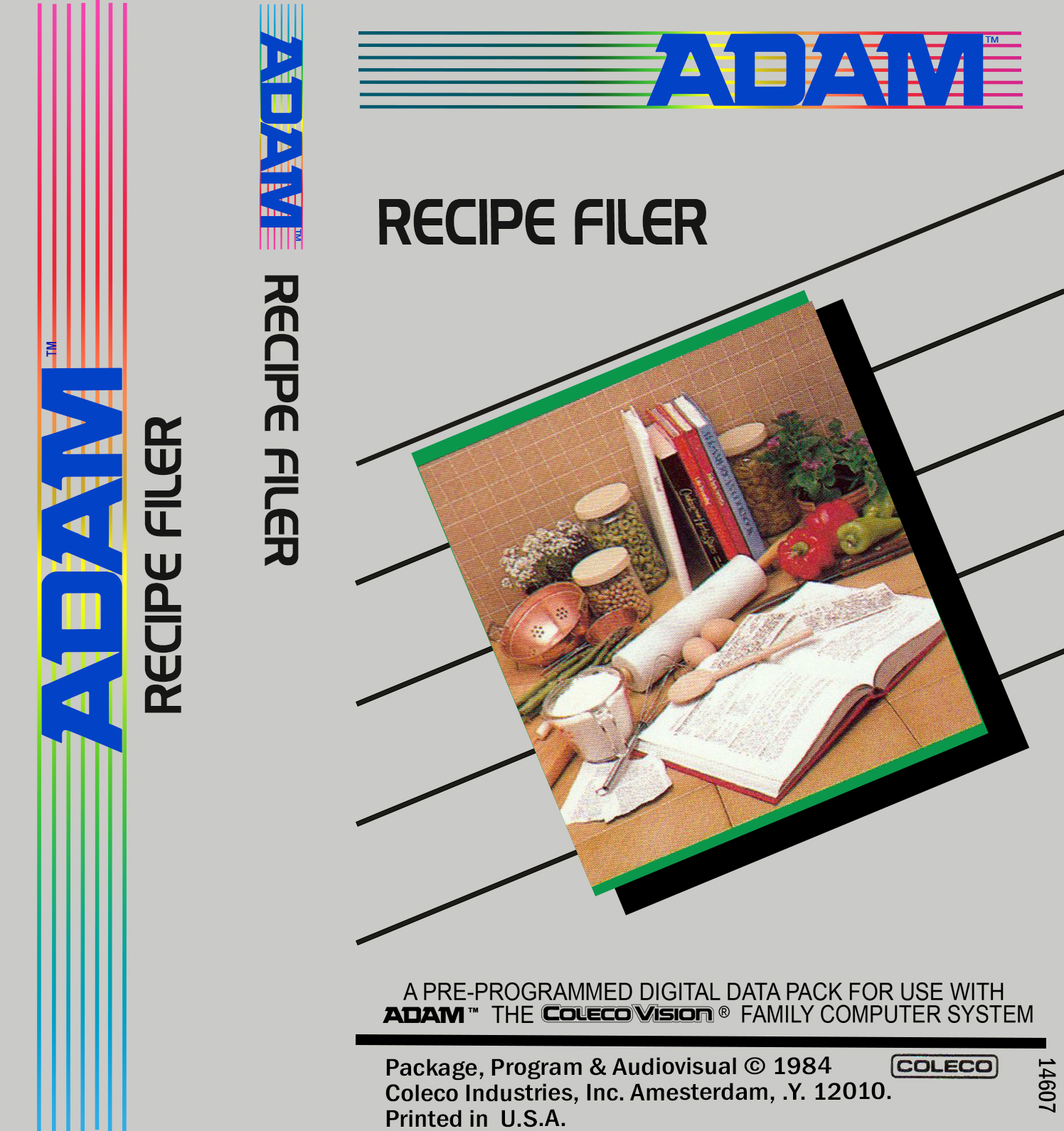 Recipe Filer J-Card for ColecoVision ADAM